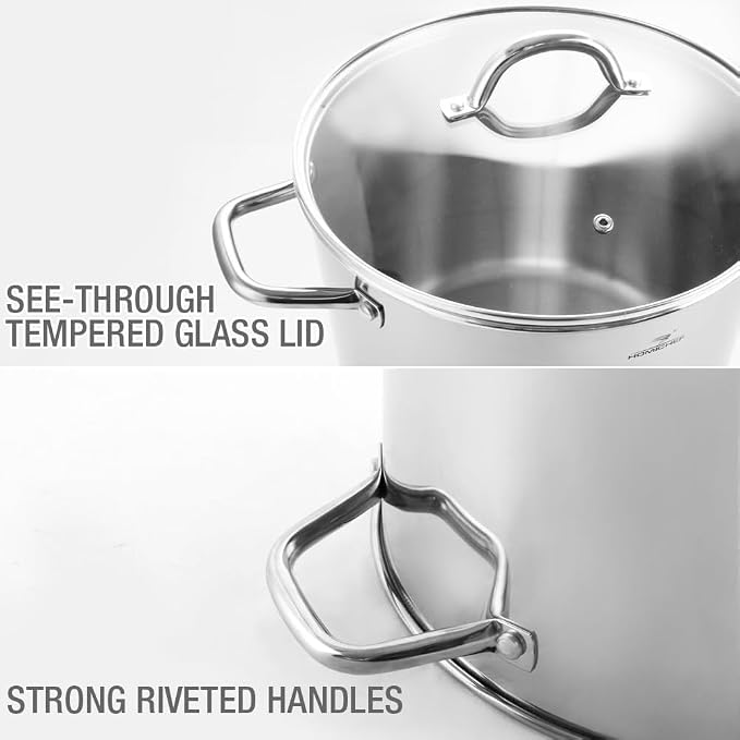 HOMICHEF 12 Quart LARGE Stock Pot - Image 6