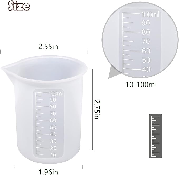10pcs Silicone Measuring Cups for Resin, 100ml Mixing Cups for Resin DIY Craft - Image 3