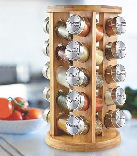 Orii 20 Jar Rotating Bamboo Spice Rack - Image 2