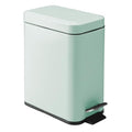 mDesign Small Modern 1.3 Gallon Rectangle Metal Lidded Step Trash Can, Compact by mDesign