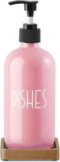 Pink Glass Dish Soap Dispenser by Unknown