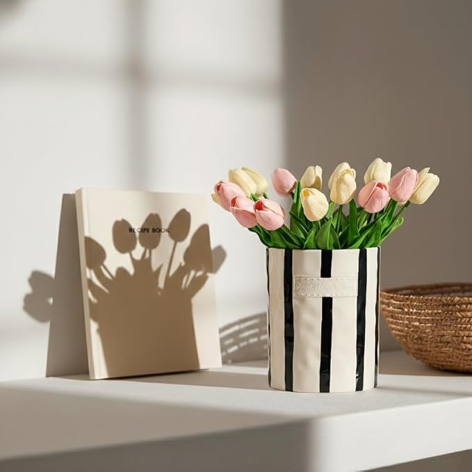 JIEMEI HOME Kitchen Utensil Holder, 7.2" Ceramic Stable Utensil Crock - Image 8