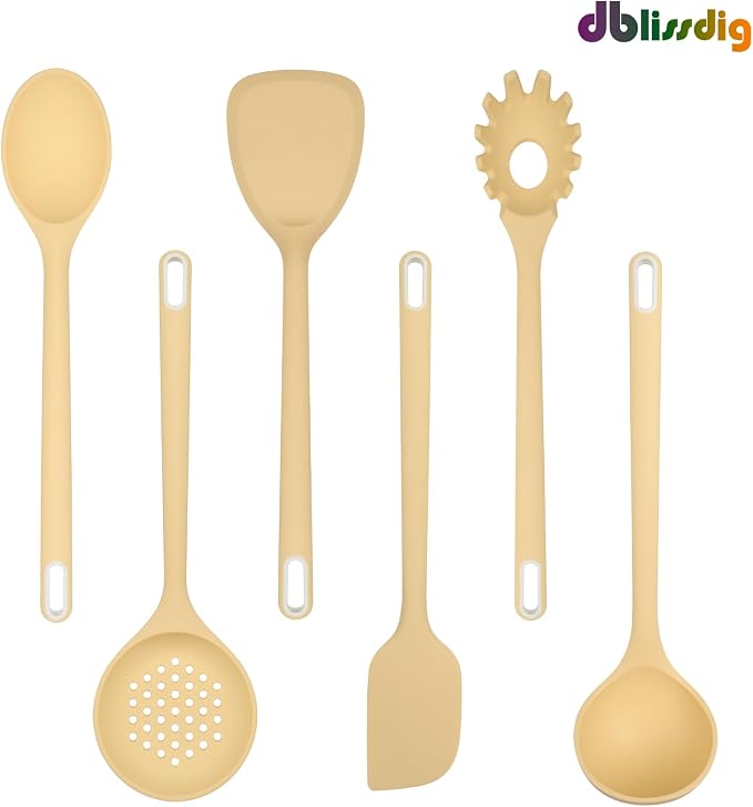 Silicone Kitchen Cooking Utensils Set of 6, Non-Stick Food Grade Silicone - Image 7