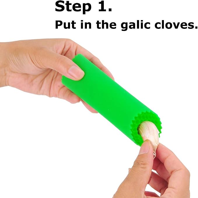 2 Set Peeler Silicone Easy Roll Tube Useful Garlic Odorfree Kitchen Tool - Image 2