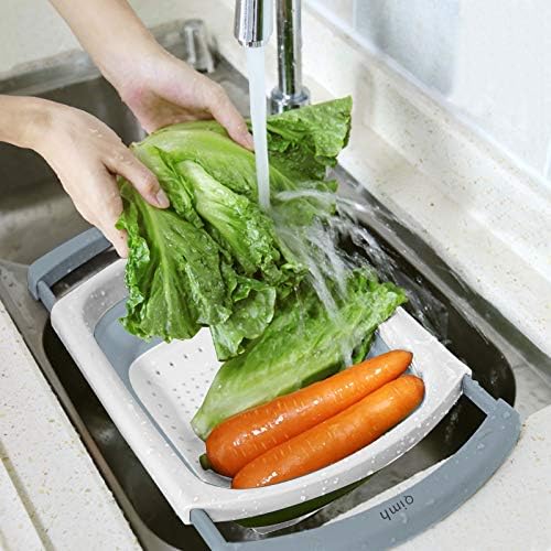 Qimh Collapsible Colander | Over The Sink Silicone Kitchen Strainers and - Image 4