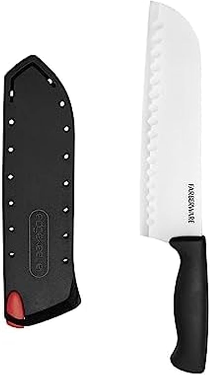 Farberware EdgeKeeper Santoko Knife, 7-inch Santoku, Stainless Steel by Farberware