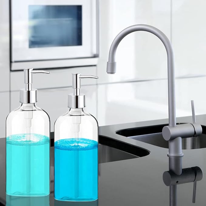 Clear Soap Dispenser with Rust Proof Pump, Waterproof Labels, Plastic Hand Soap - Image 7
