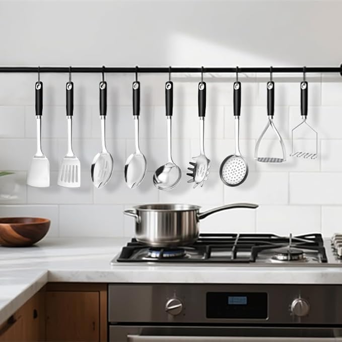 18/0 Stainless Steel Cooking Utensils Set, Heavy Duty Kitchen Utensils - Image 2