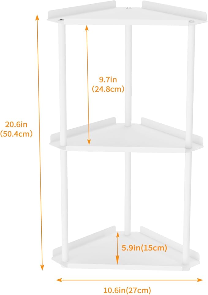 Jesginboo 3 Tier Bathroom Counter Organizer, Vanity Organizer Corner Shelf - Image 3