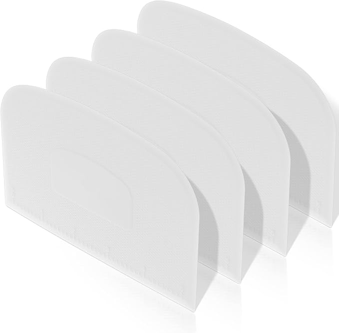 Queekay 4 Pcs Plastic Dough Scraper Flexible Dough Cutter Bench Scraper by Queekay