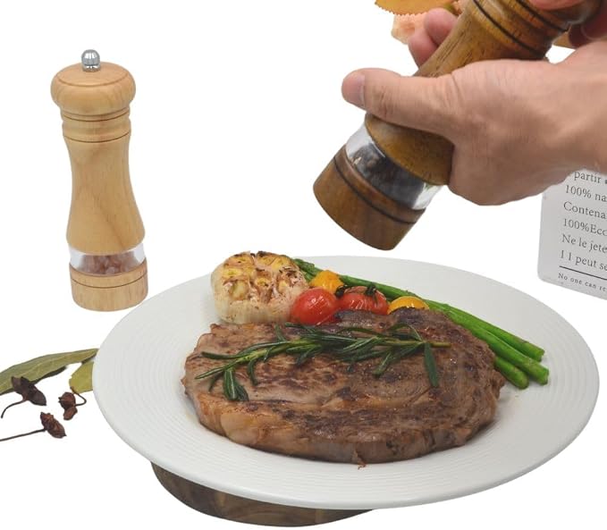 Classic Salt and Pepper Grinder Set, Refillable Salt and Pepper Mills, Manual - Image 5