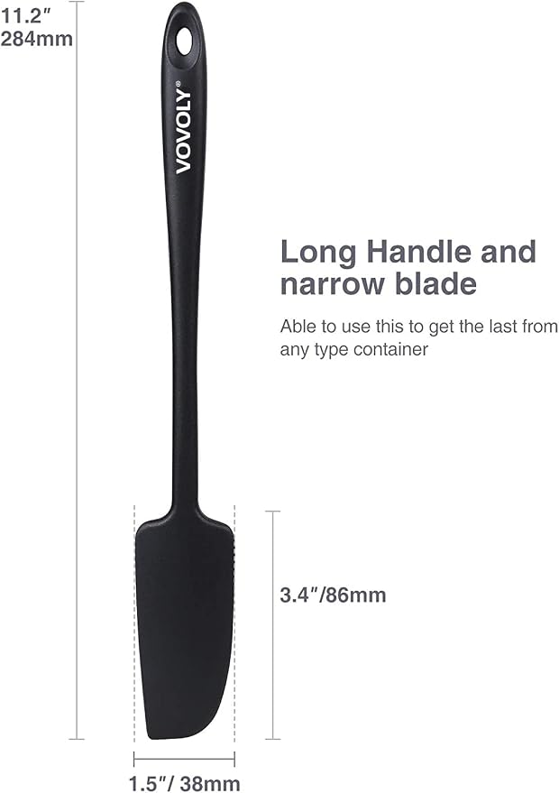2-Pack Vovoly Silicone Jar Spatulas, Small Seamless Design Rubber Scraper - Image 2