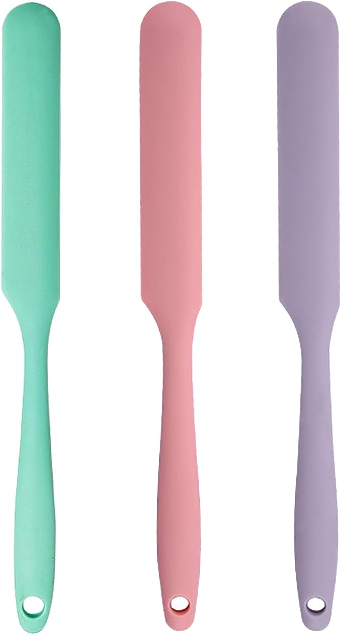 3Pcs Silicone Jar Spatula Long Handle Kitchen Spatulas by Kunovo