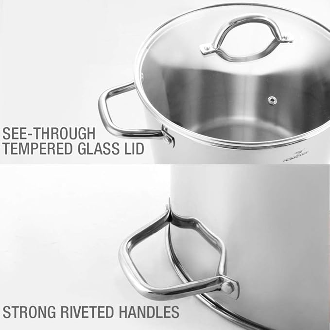 HOMICHEF Small Stock Pot 4 Quart Nickel Free Stainless Steel - Image 6