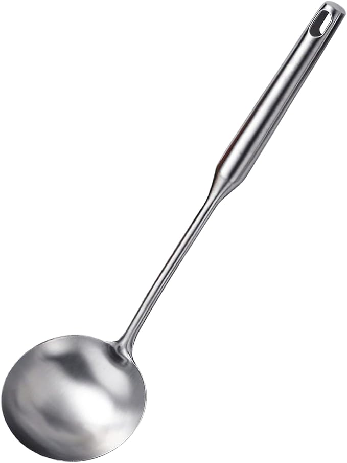 Soup Ladle, Metal 316 Stainless Steel Kitchen Ladles Spoon, Large Cooking Ladel by EJOEXQU
