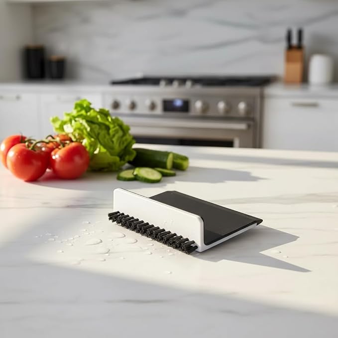Black Kitchen Sink Squeegee Cleaner Countertop Brush Wiper Vegetable Cleaning - Image 3