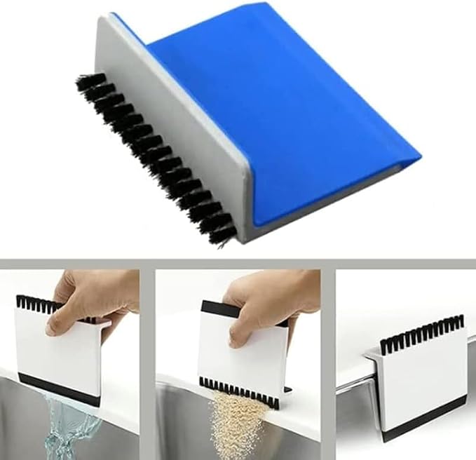 Black Kitchen Sink Squeegee Cleaner Countertop Brush Wiper Vegetable Cleaning - Image 9