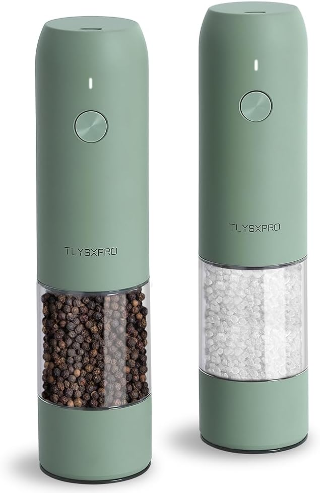 TLYSXPRO Electric Salt and Pepper Grinder Set, USB Rechargeable, Automatic Salt by TLYSXPROOfficial