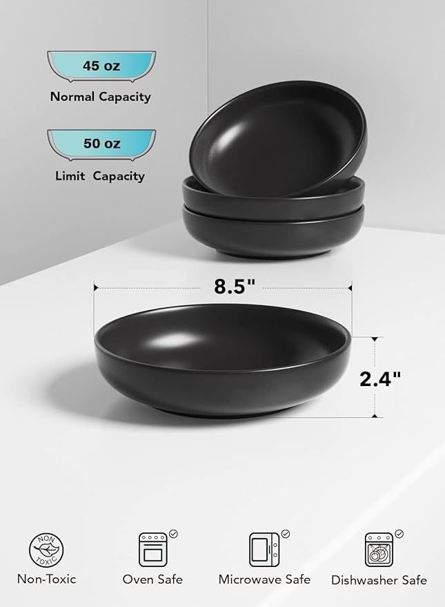 LE TAUCI Pasta Bowls 45 oz, Salad Bowls Set - Image 5