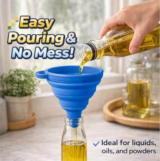 3PCS Silicone Funnel Set, Flexible Rubber Kitchen Funnels - Image 5