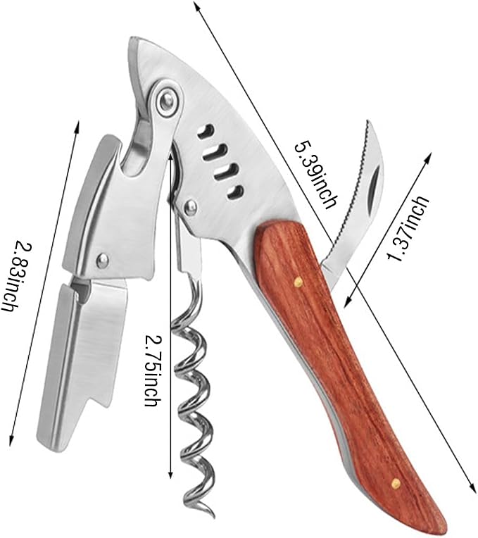 True Shark Corkscrew, Professional Waiters Corkscrew Wine Key Bottle Opener - Image 2