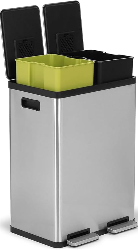 Simpli-Magic 60 Liter / 16 Gallon Rectangular Hands-Free Dual Compartment - Image 2