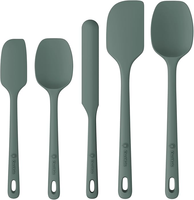 ChefAide 5 Pieces Silicone Spatula Set, Food Grade Rubber Spatula, Upgrade by ChefAide