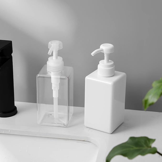 Pump Bottle, Refillable Plastic Empty Lotion Soap Dispenser Liquid Container - Image 4