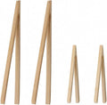 HIC Kitchen Toast Tong Set, Natural Bamboo, 4-Piece Set, Includes 2 Each 6.5 by HIC
