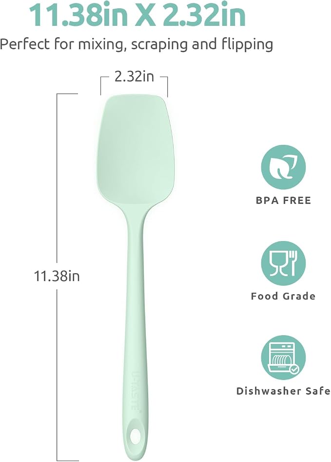 Heat Resistant Silicone Spoon Spatula: U-Taste 600ºF High Heat Flexible 11.38in - Image 2