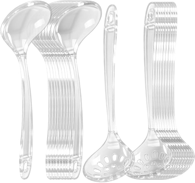 Large Plastic Serving Spoons, Disposable Heavy Duty Serving Spoons, Long Handle by OULIGET