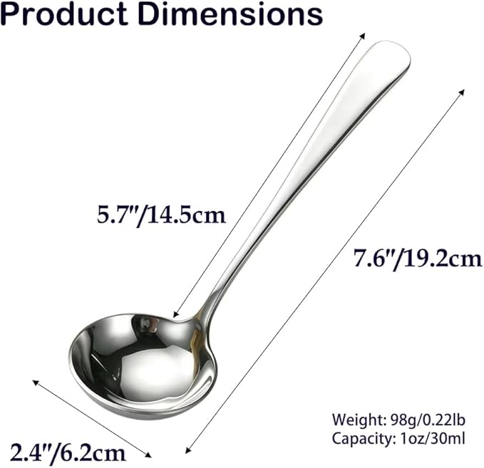 Small Ladle, 304 Stainless Steel Small Gravy Soup Serving Ladle - Image 2
