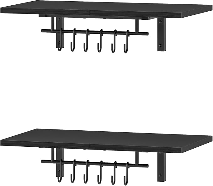 CHOEZON Wall-Mounted Pot Racks, Floating Shelves, Vintage Pot Hangers - Image 8
