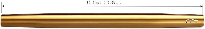 Berglander Gold Rolling Pin, 16.7 Inches Stainless Steel Matte Finish - Image 2