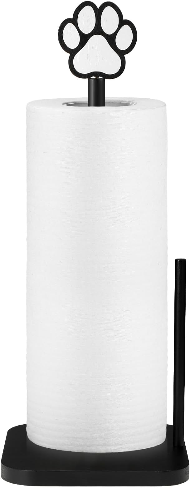 Leinuosen Dog's Paw Paper Towel Holder Farmhouse Dog's Paw Wooden Paper Towel by Leinuosen
