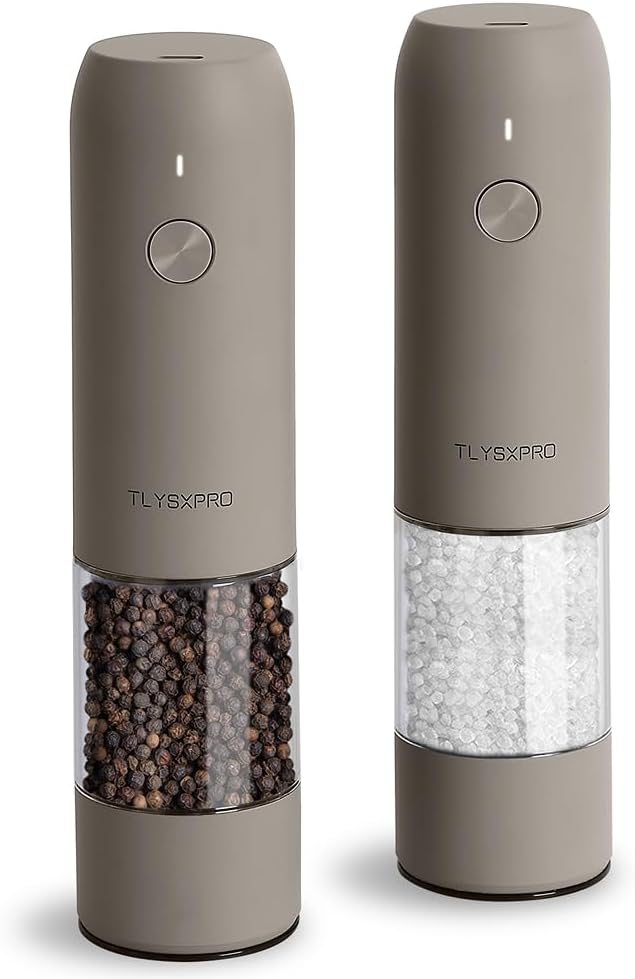 Electric Salt and Pepper Grinder Set, USB Rechargeable, Automatic Salt and by TLYSXPROOfficial