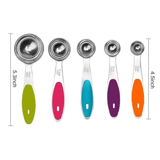 Fsdifly-Stainless Steel Measuring Spoons 5 Piece Stackable Set - Image 4