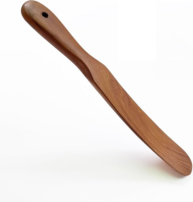 FAAY Handmade Teak Spurtle for Sourdough Starter – Wooden Stirring Stick & by FAAY