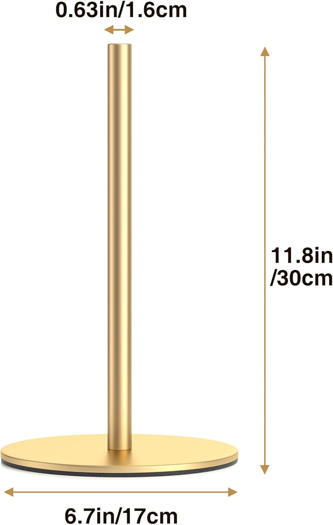 Gold Free-Standing Paper Towel Holder, Premium Stainless Steel Towel Holder - Image 5