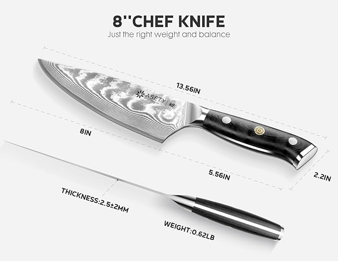 Damascus Chef Knife: 8-inch Razor-Sharp Japanese Chef Knife - Image 4