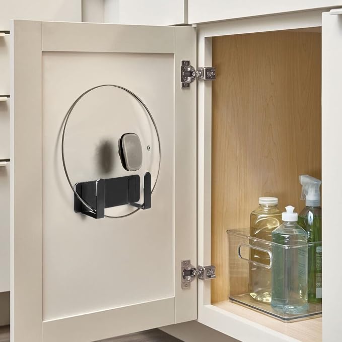 Pot Lid Rack, Wall Mounted 304 Stainless Steel Multi-Functional Storage Holder - Image 9