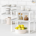 Goozii White Marble Kitchen Counter Shelf Organizer, Modern Dish Plate Organizer by Goozii