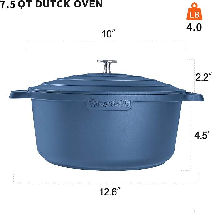 Large Dutch Oven Pot with Lid-7.5QT Cast Aluminum Oven Pot with Two Handles - Image 2