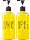 COHOSEGE Glass Soap Dispenser Set 2 Pack, 16 Oz Dish Soap Dispenser by COHOSEGE