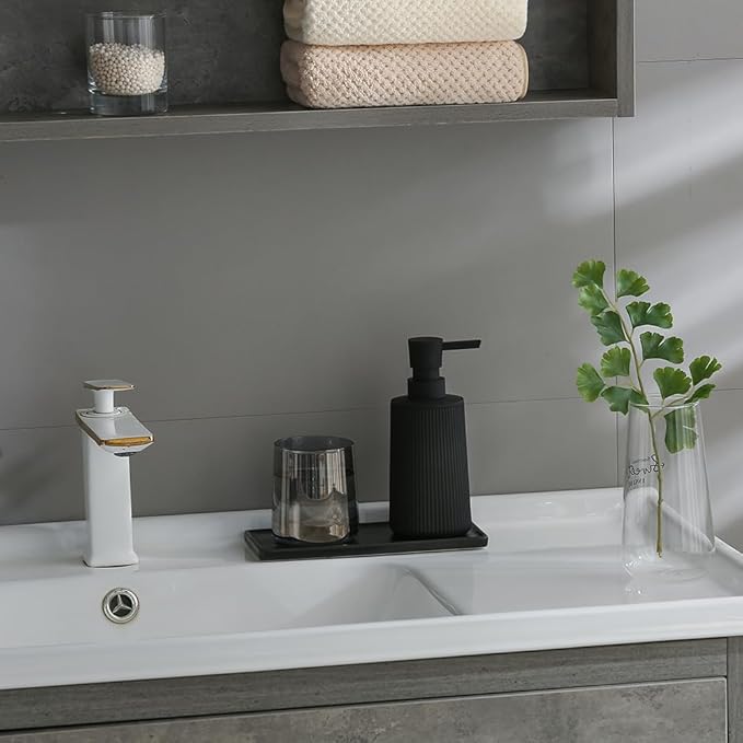 Small Soap Dispenser for Bathroom and Kitchen, Modern Farmhouse Striped Style - Image 4