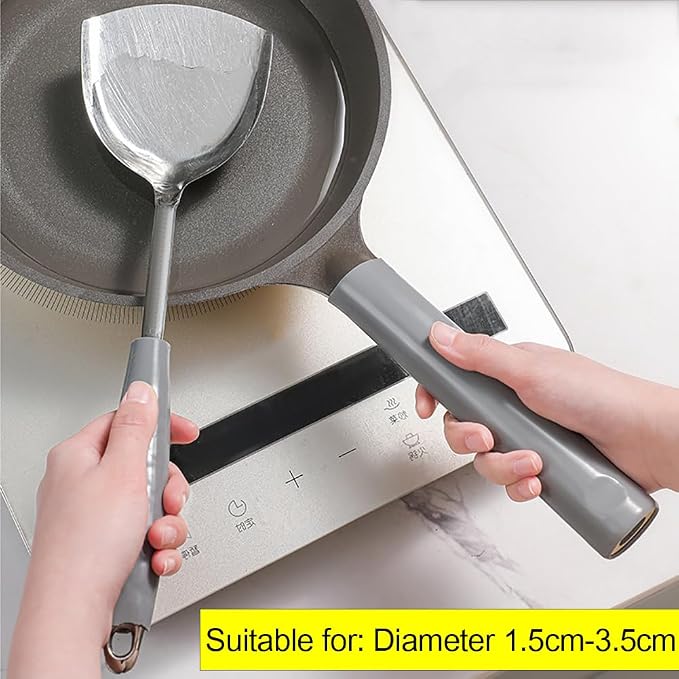 2 Pcs Heat-Resistant Pot Handle Silicone Cover, Non-Slip Pan Handle Sleeve - Image 5