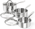 MICHELANGELO Saucepan Set 6pc, Triply Stainless Steel Sauce Pan by Michelangelo