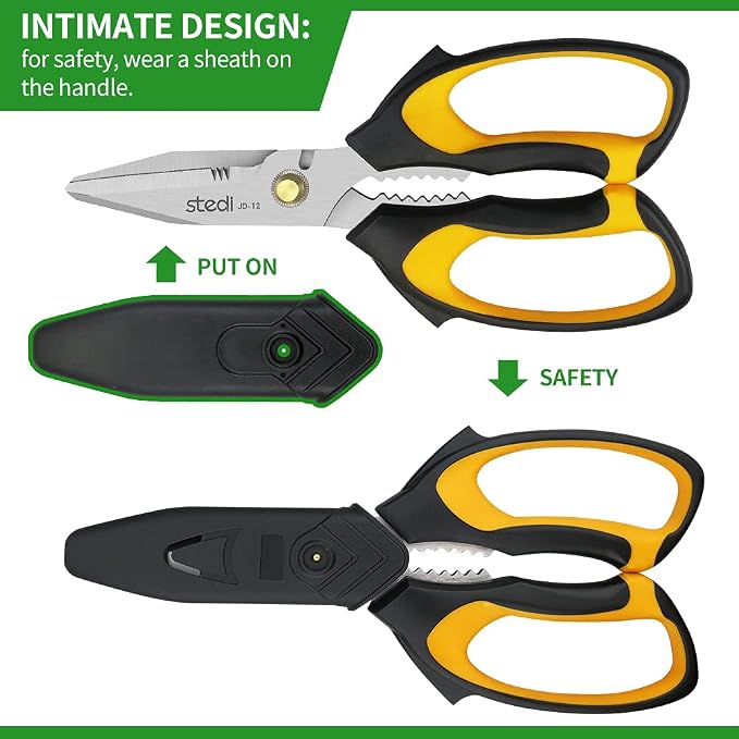 Stedi Scissors Heavy Duty 8-Inch, Sharp Stainless Steel Shears - Image 5