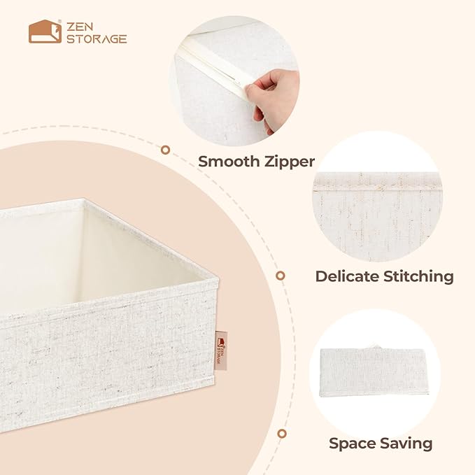 Cotton Linen Drawer Organizers for Baby Clothes, Premium Foldable Storage Bins - Image 6