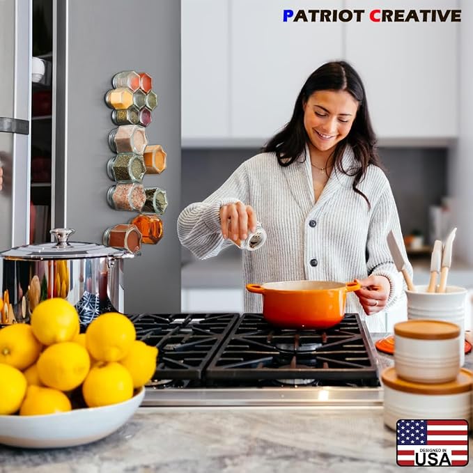 PATRIOT Set of 25 Hexagon Glass Spice Jars - Image 6